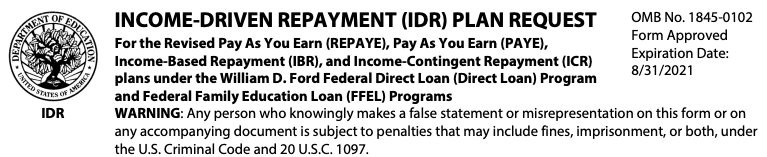 Student loan forgiveness programs:&nbsp; Income-driven repayment plan loan forgiveness